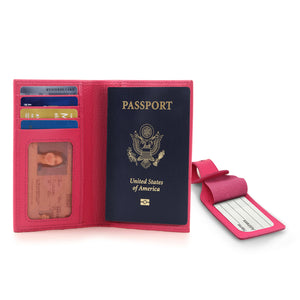 Otto Angelino Real Leather Passport Wallet - RFID Blocking and Baggage Tag - Unisex