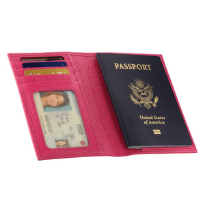 Otto Angelino Real Leather Passport Wallet - RFID Blocking and Baggage Tag - Unisex