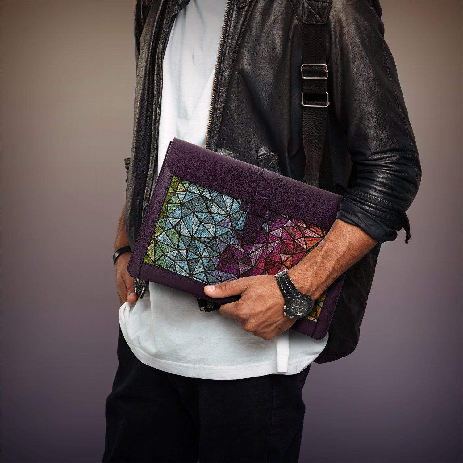 Londo Top Grain Leather Sleeve Bohemian Bag for MacBook Pro