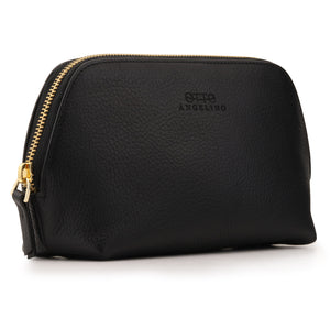 Otto Angelino Leather Genuine Leather Makeup Bag Cosmetic Pouch Travel Organizer Toiletry Clutch
