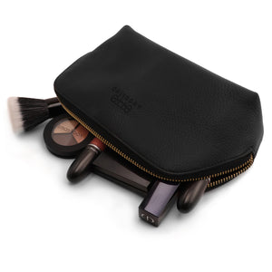 Otto Angelino Leather Genuine Leather Makeup Bag Cosmetic Pouch Travel Organizer Toiletry Clutch