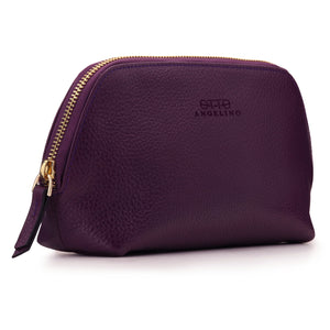 Otto Angelino Leather Genuine Leather Makeup Bag Cosmetic Pouch Travel Organizer Toiletry Clutch