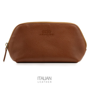 Otto Angelino Leather Genuine Leather Makeup Bag Cosmetic Pouch Travel Organizer Toiletry Clutch