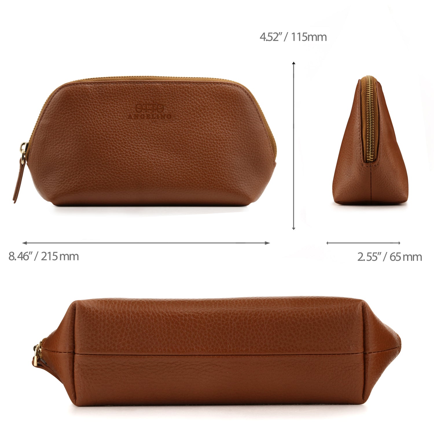 Leather sales makeup pouch