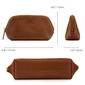 Otto Angelino Leather Genuine Leather Makeup Bag Cosmetic Pouch Travel Organizer Toiletry Clutch
