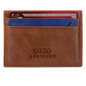 Otto Angelino Genuine Leather Wallet - Bank Cards, Money, Driver's License, RFID Blocking
