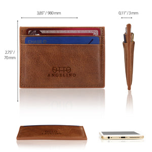 Otto Angelino Genuine Leather Wallet - Bank Cards, Money, Driver's License, RFID Blocking