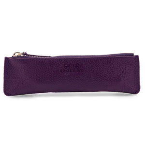 Otto Angelino Zippered Genuine Leather Pen and Pencil Case