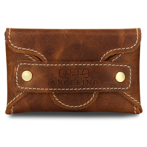 Otto Angelino Genuine Leather Credit and Business Card Case with Tuck and Slot Closure - Unisex