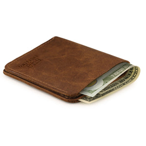 Otto Angelino Genuine Leather Ultra Slim Bifold Card and Cash Wallet - Unisex